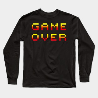 Retro Game Over Pixel Graphic Long Sleeve T-Shirt